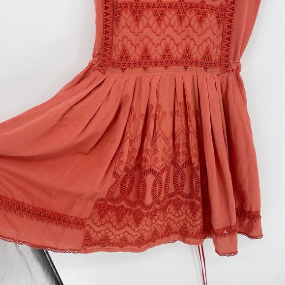 Anthropologie Burning Torch Women's Embroidered Drawstring Waist Small Dress - Picture 4 of 7